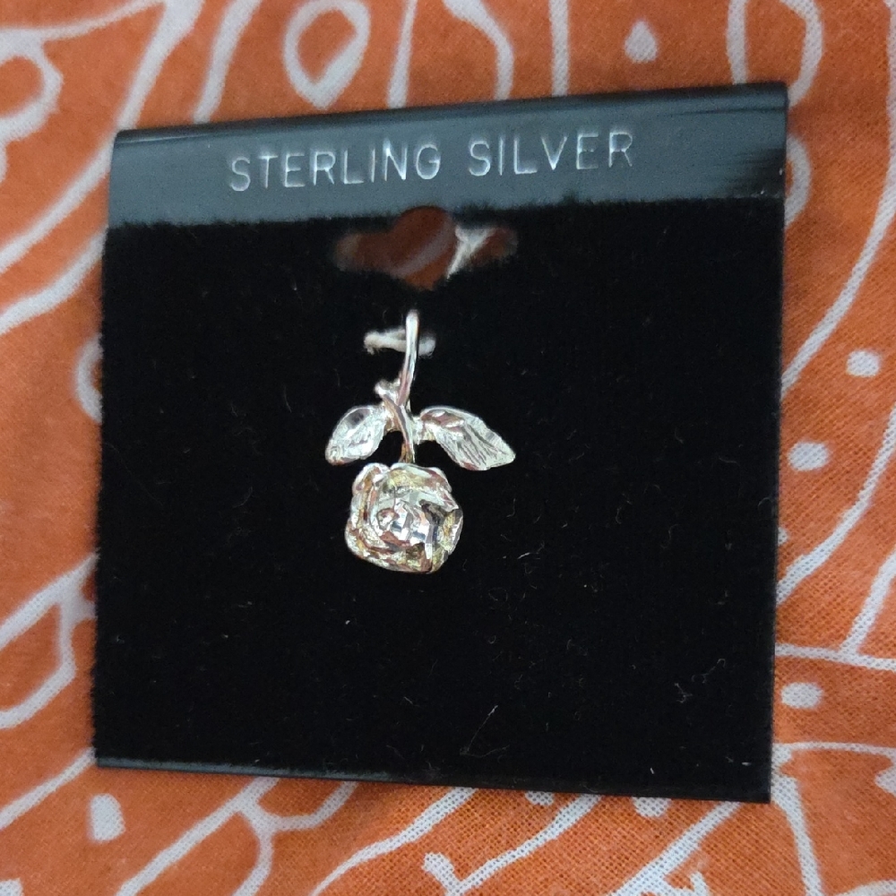 Sterling Silver Rose Pendant